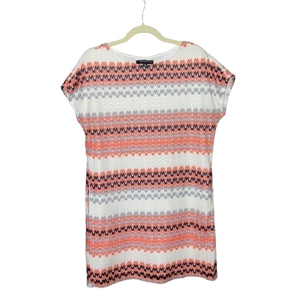 Sharagano Chevron Crochet Knit Tunic Midi Dress Sz. 10. - Picture 3 of 9